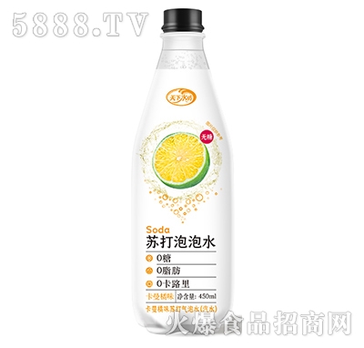 天下水坊蘇打泡泡水飲料卡曼橘味450ml